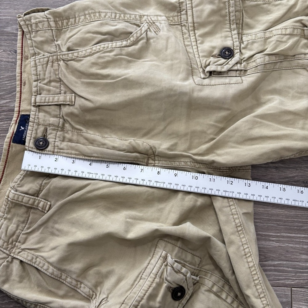 American Eagle Outfitters Mens 32 Cargo Shorts Khaki Classic Casual Utility Y2K - Picture 6 of 14